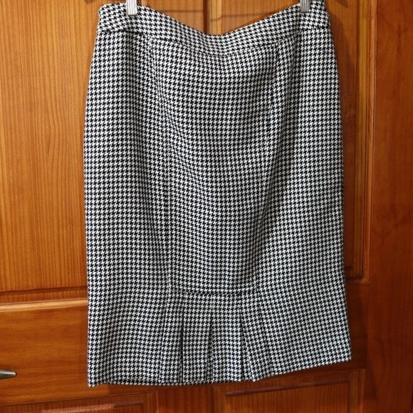 Vesti Black White Houndstooth Pencil Skirt Career Academia Style Size 10 - Picture 6 of 10
